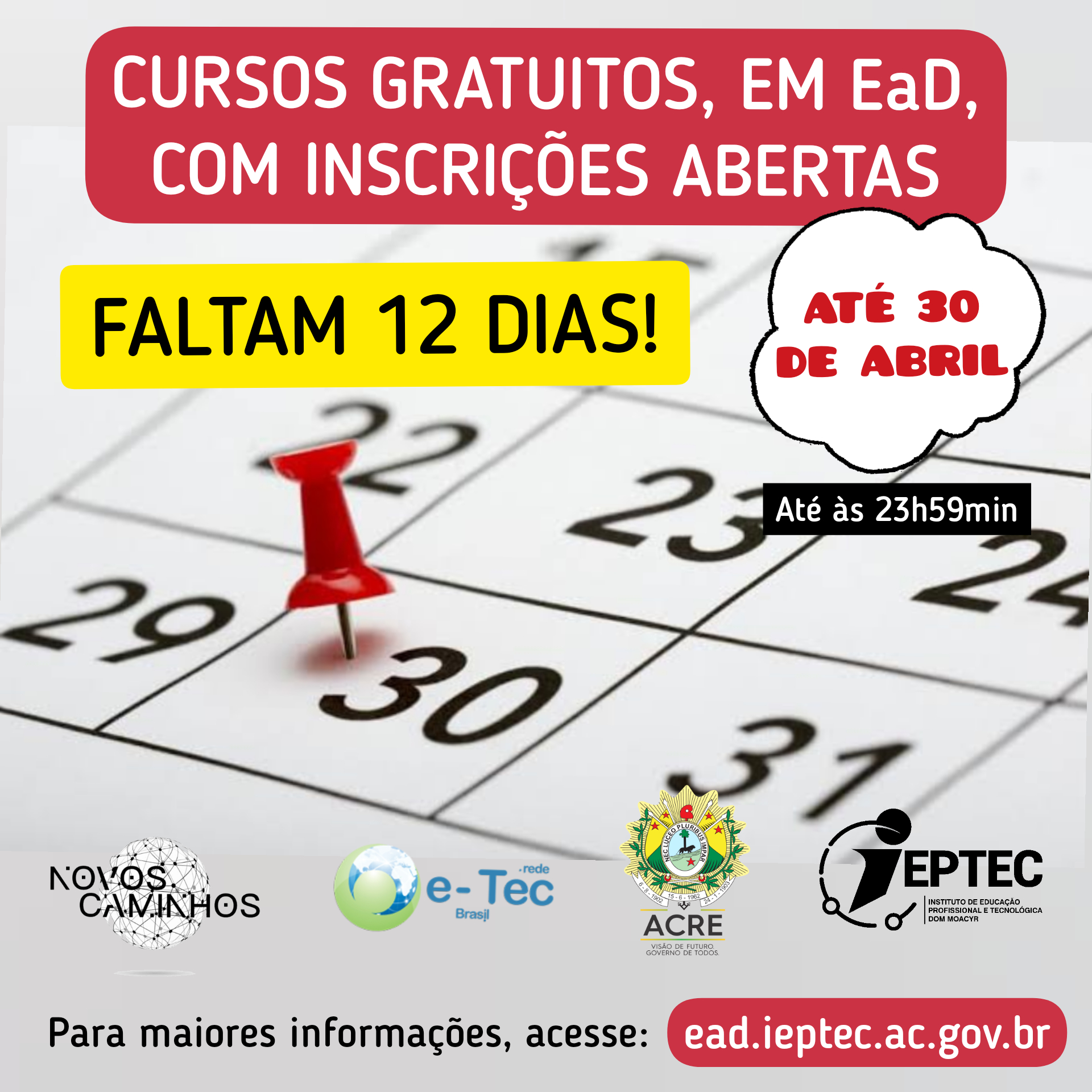 Cursos Fic's: inscrições até dia 30 de abril